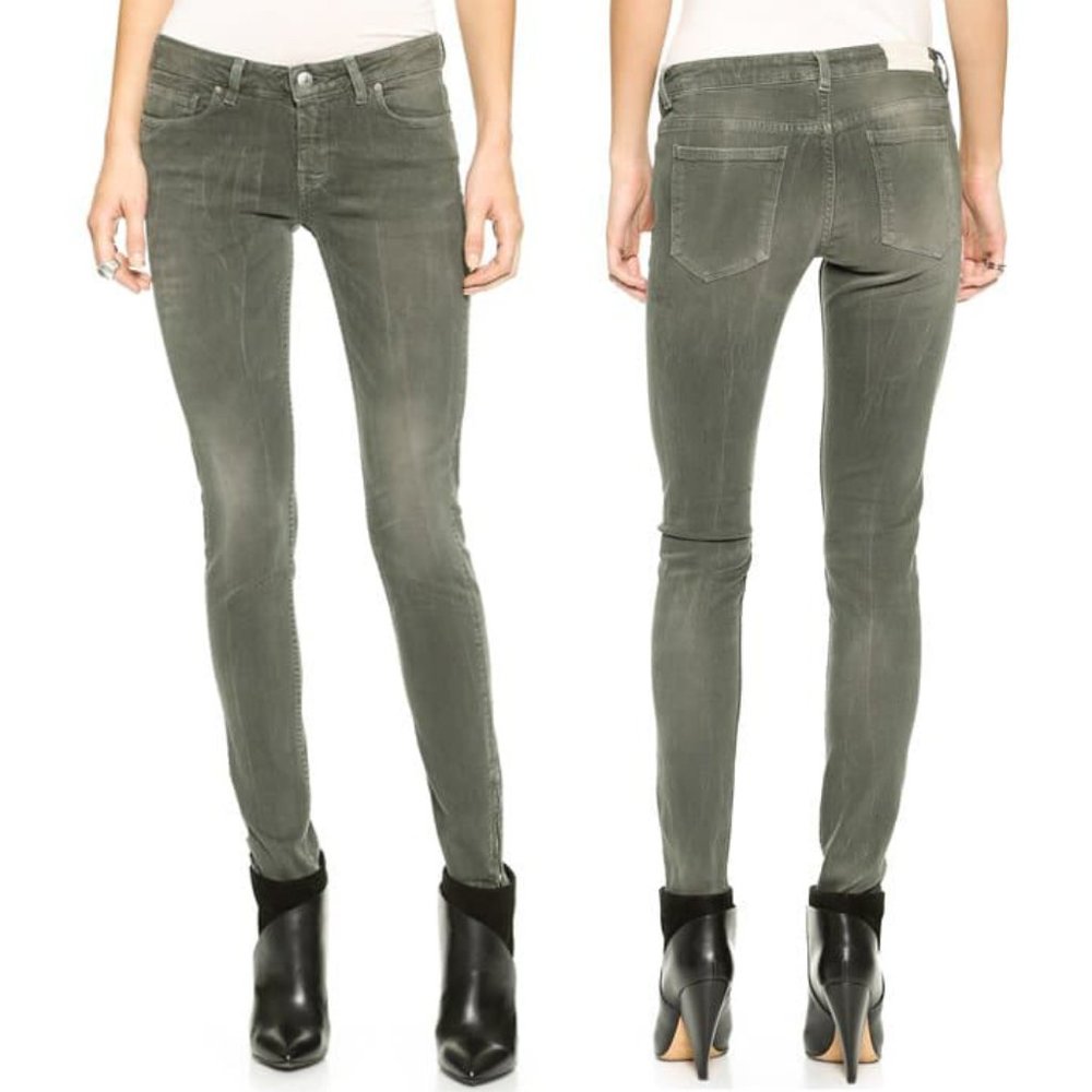 IRO Robin Skinny Jeans Green Low Rise 26 New